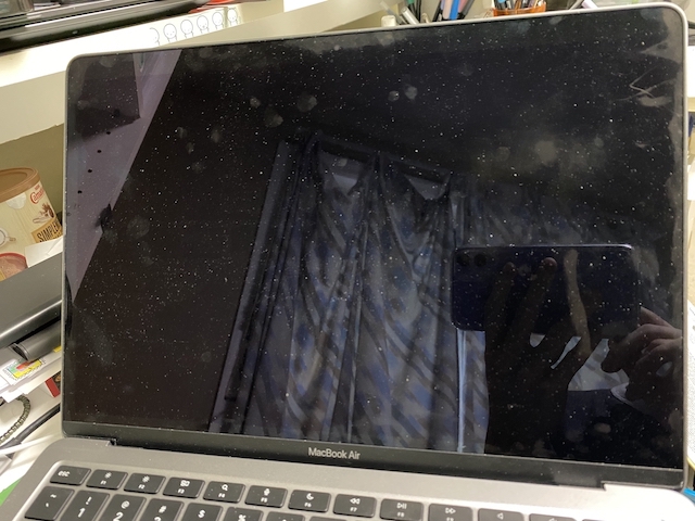 Picture of my MacBook before cleaning the screen